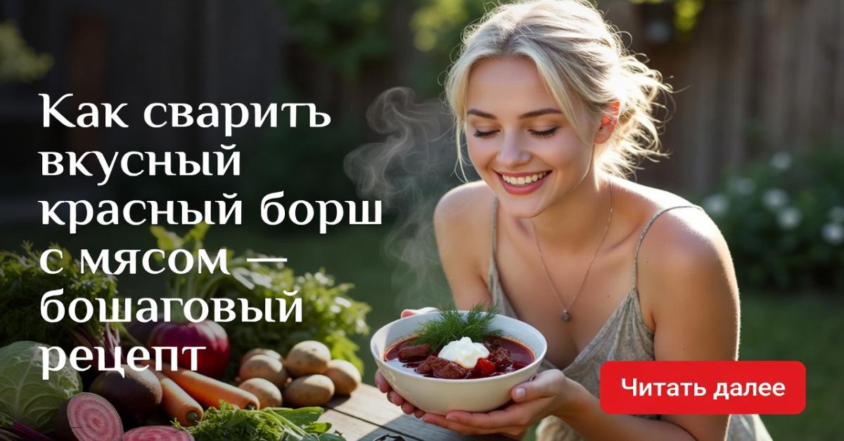 Как сварить вкусный красный борщ с мясом — пошаговый рецепт - AiBhaktiReel