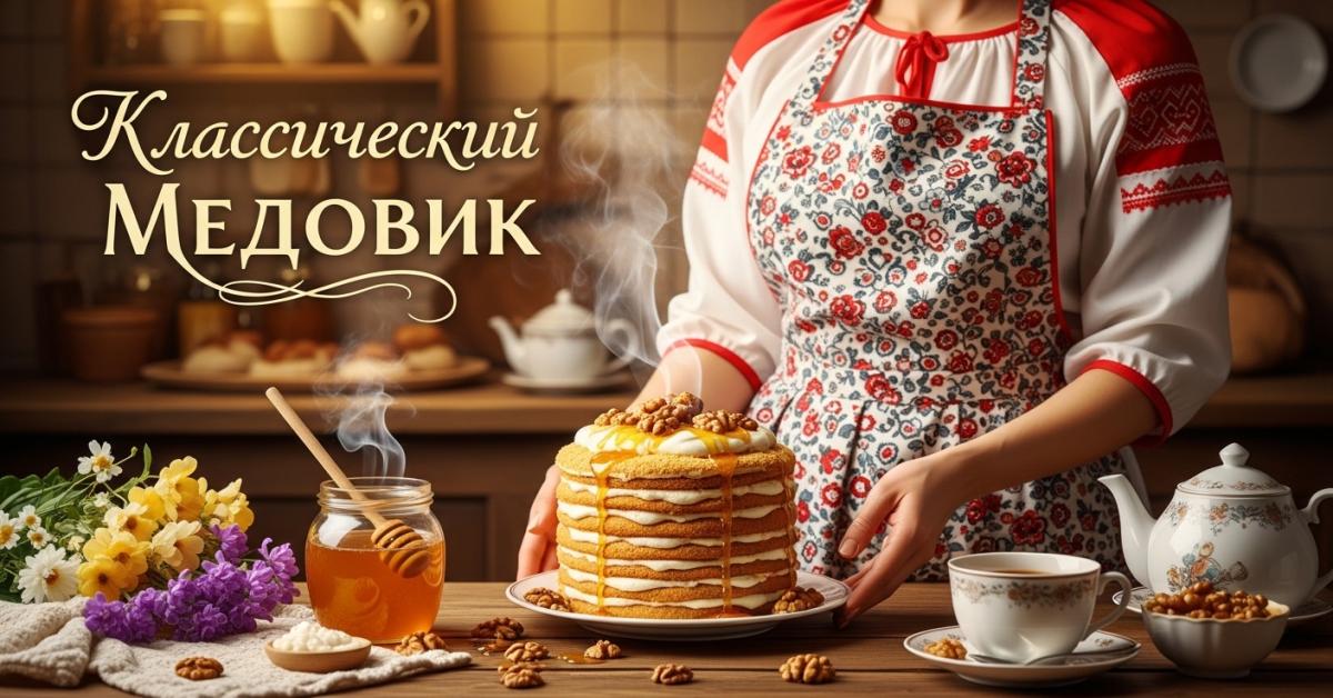 Медовик — классический слоёный медовый торт, рецепт как у бабушки - AiBhaktiReel